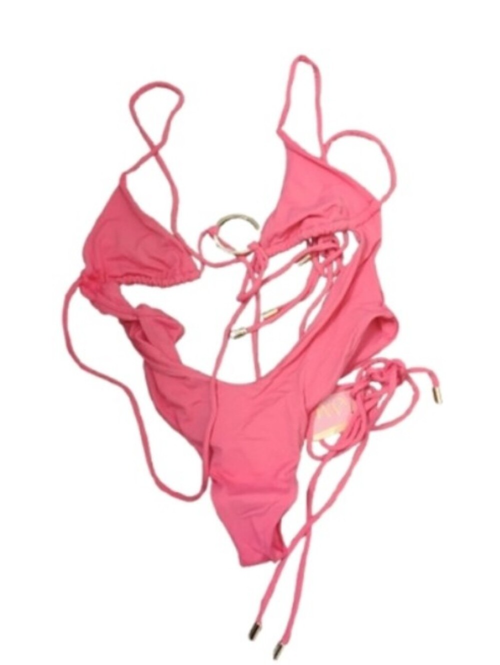 NWT Kamari Criss Cross Tie Cutout One Piece Monokini Swimsuit XS